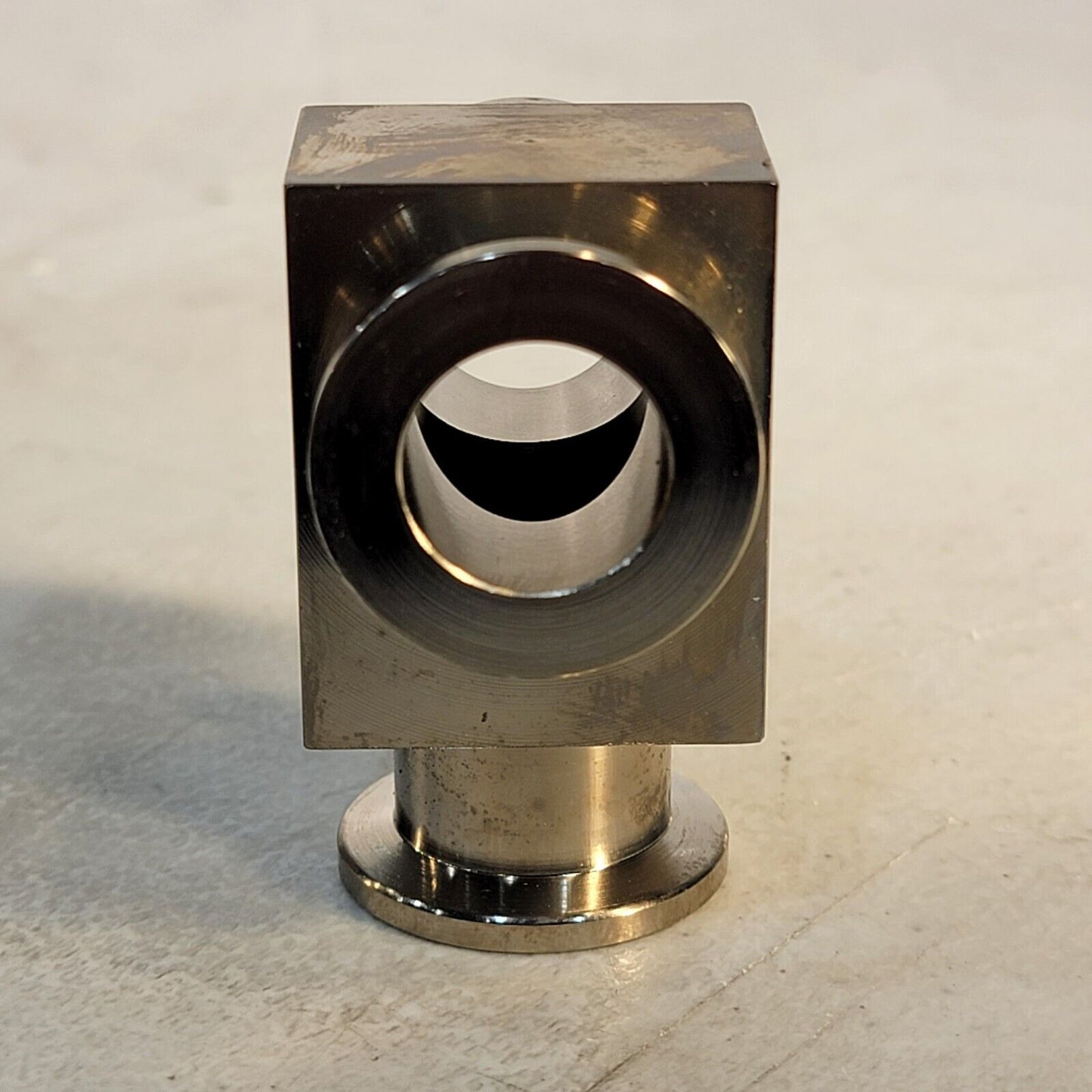 Custom Bruker High Vacuum 3-Way Tee KF16 NW16 Aluminum Fitting