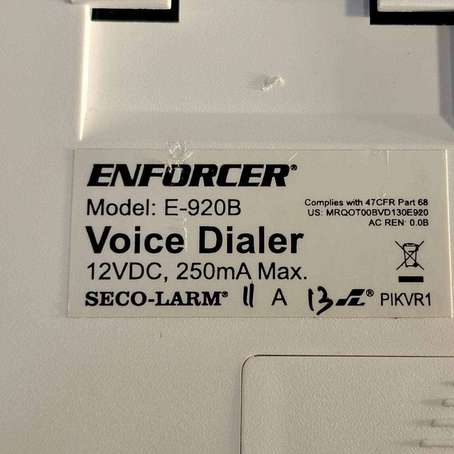 Seco-Larm Visonic E-920B 2-Channel Voice Dialer with Selectable Triggers