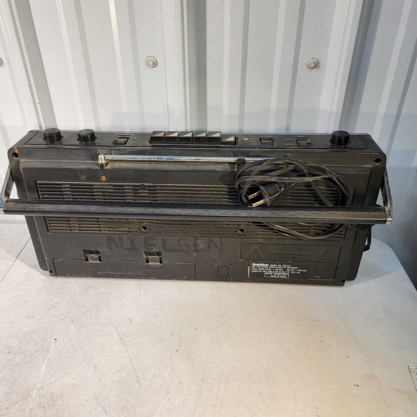 Goldstar TSR-571 Vintage Stereo Radio Cassette Recorder Boom Box Ghetto Blaster