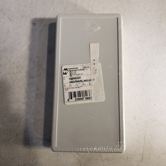 Hammond Manufacturing 1599EGY Plastic Project Box, Gray 6.7in X 3.3in X 1.3in