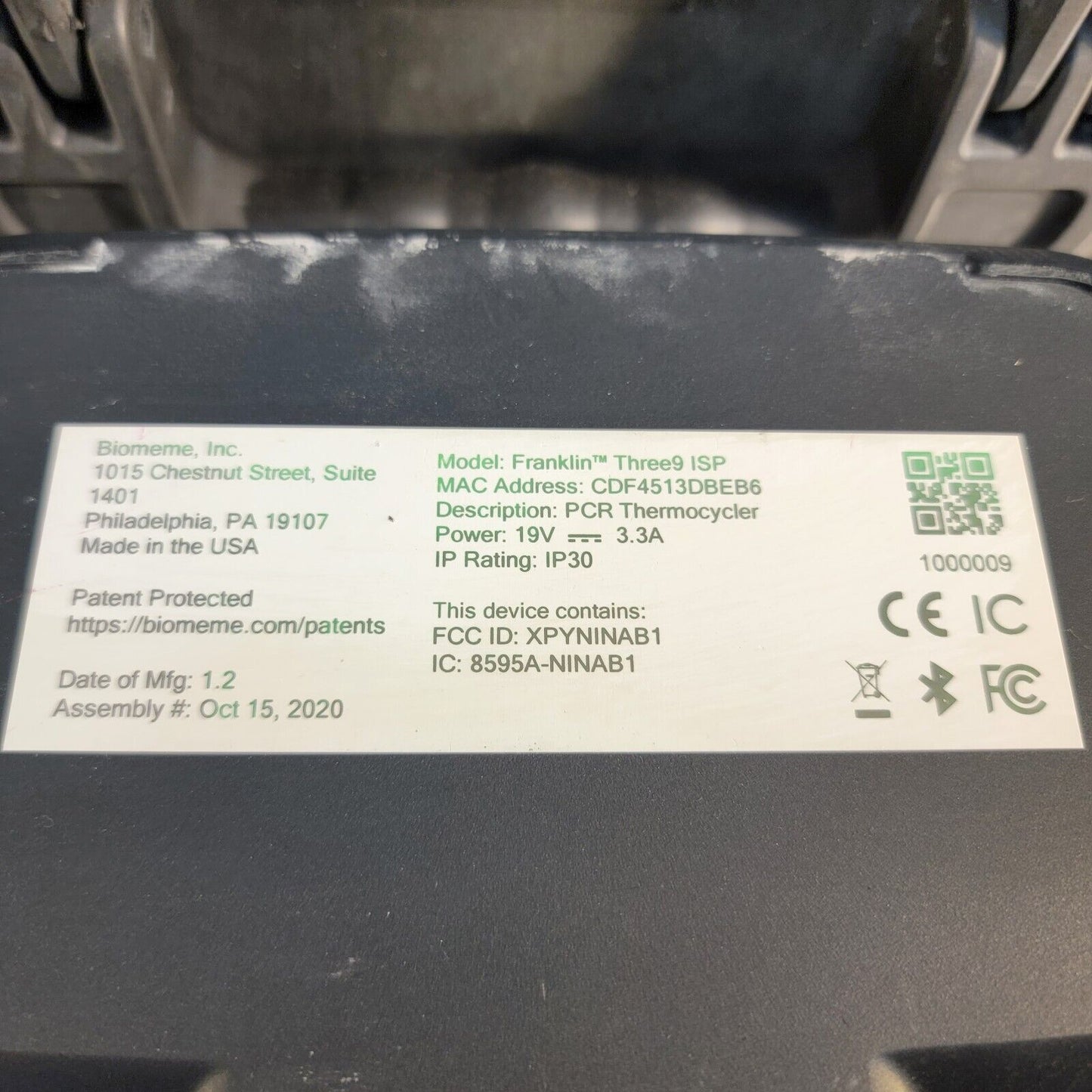 Biomeme Franklin Three9 ISP Rugged Mobile Real-Time PCR Thermocycler In Case