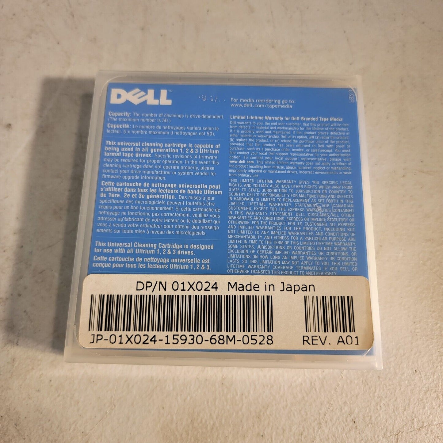DELL 01X024 Ultrium Universal Cleaning tape Cartridges for All ULTRIUM