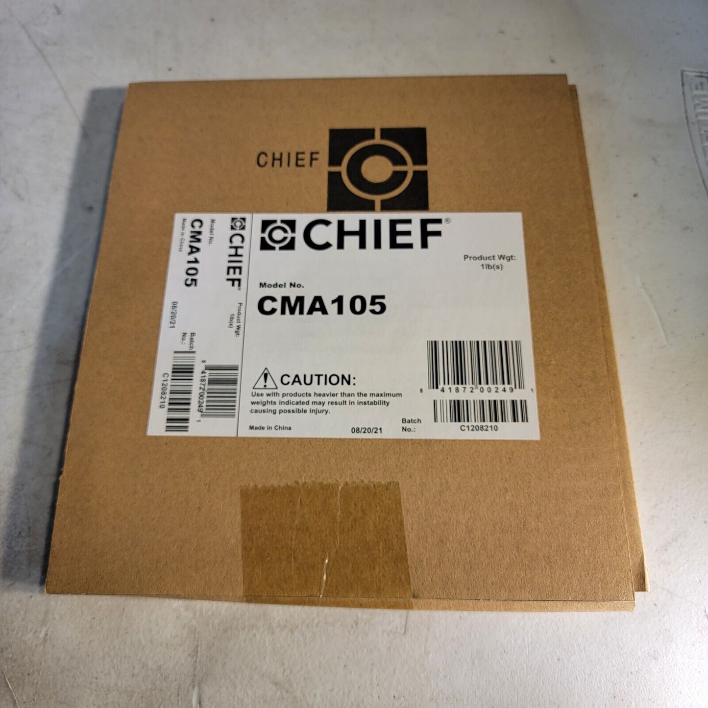 Chief CMA105 4in Flat Ceiling Plate Mounting Adapter Black (G71)