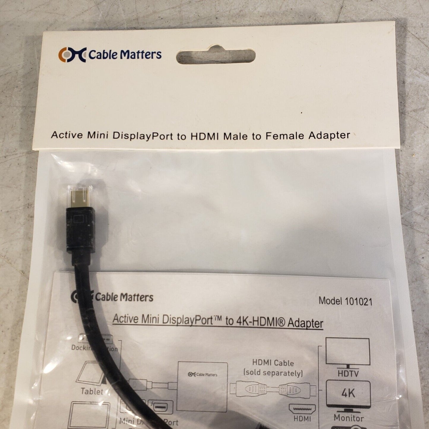 Cable Matters Active Display Port to 4K HDMI Adapter converter Male to Female