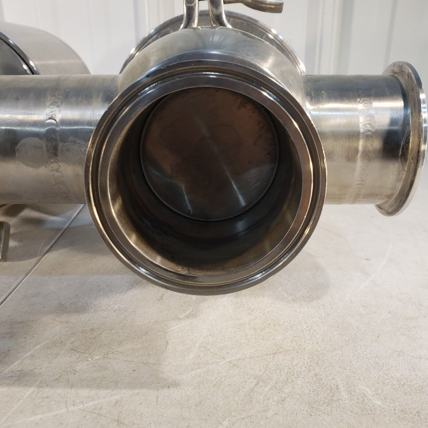 Pair Of Definox DCX3 Flow Control Valves w/ Custom Tri Clamp 3" Fittings SS