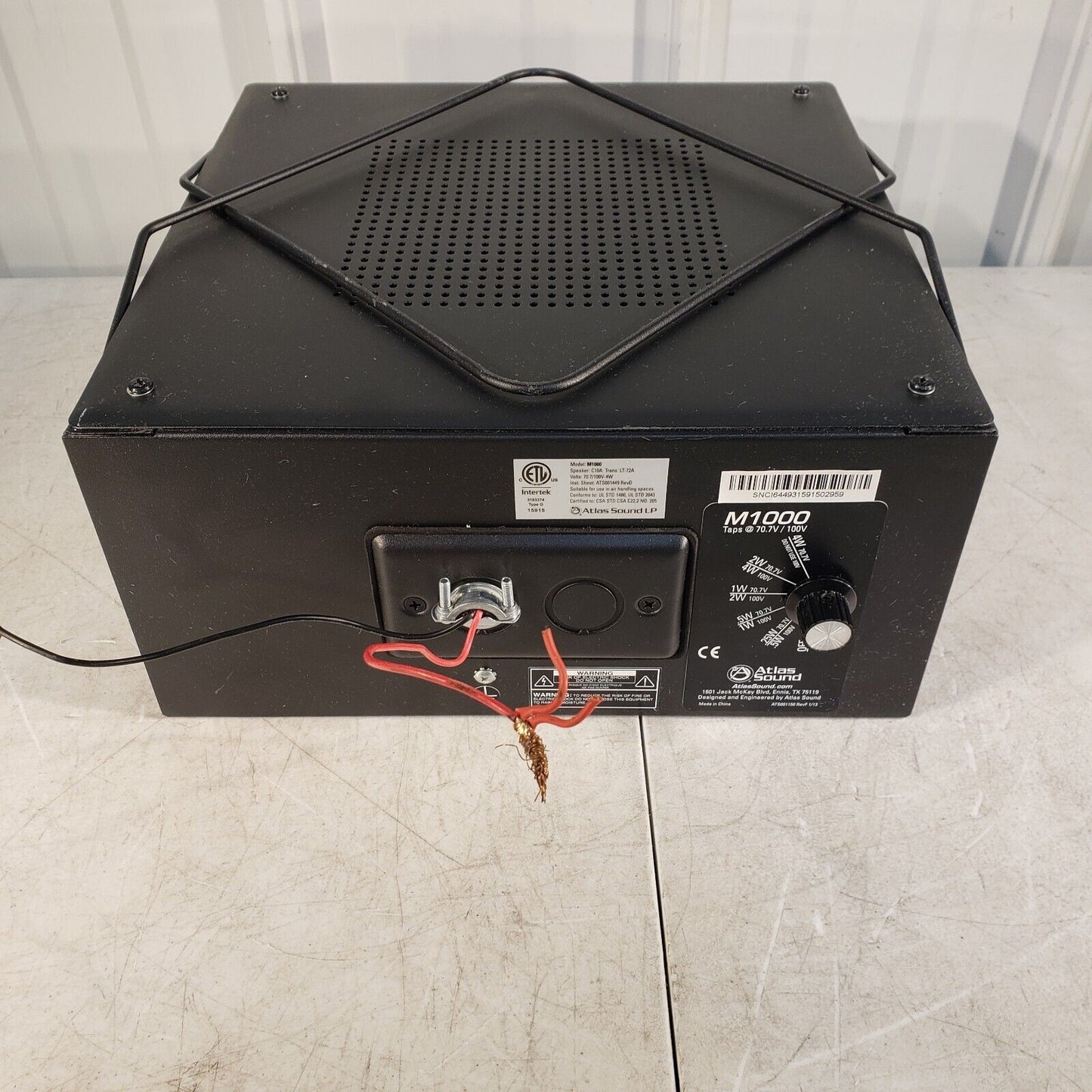 Atlas Sound M1000 8-inch Dual Cone Masking Speaker, C10A Speaker, Lt-72A Trans.