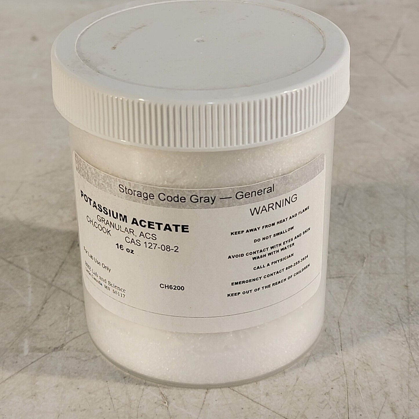 Potassium Acetate CH3COOK Granular ACS 99% 16 Oz CAS 127-08-2 in Bottle