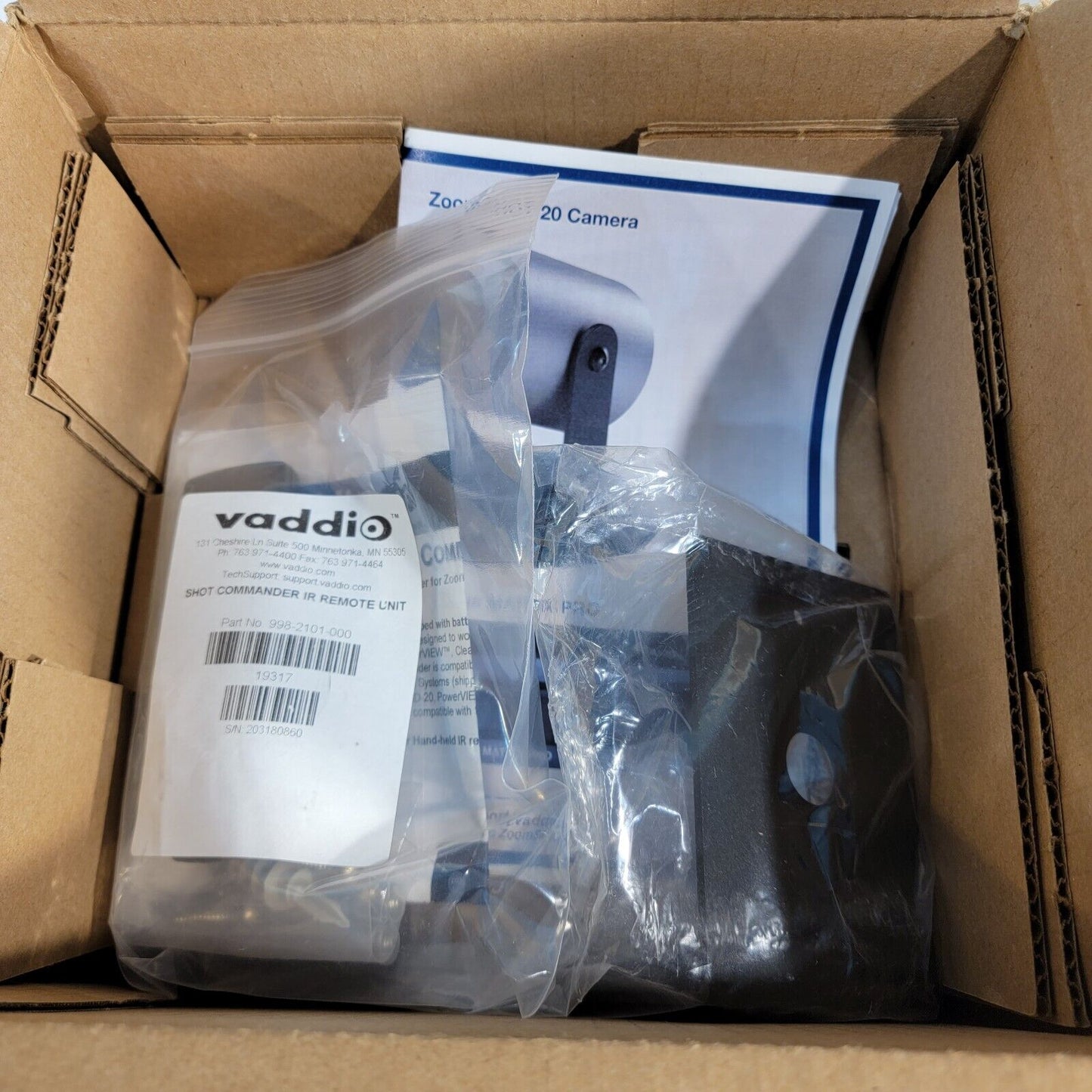VADDIO ZoomShot 20 HD Point of View Video Camera w/ Remote 20-998-6920-000