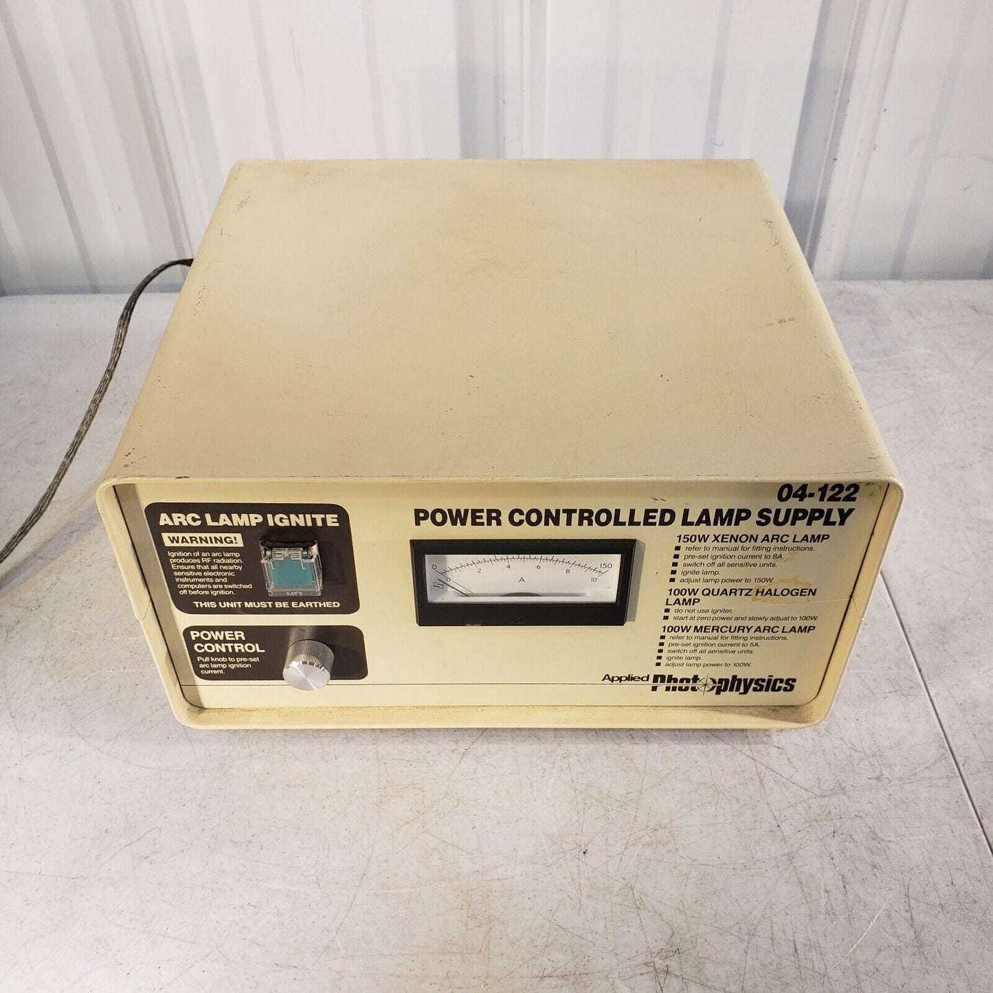 Applied Photophysics 04-122 Power Controlled Lamp Supply Arc Xenon Halogen Mercu