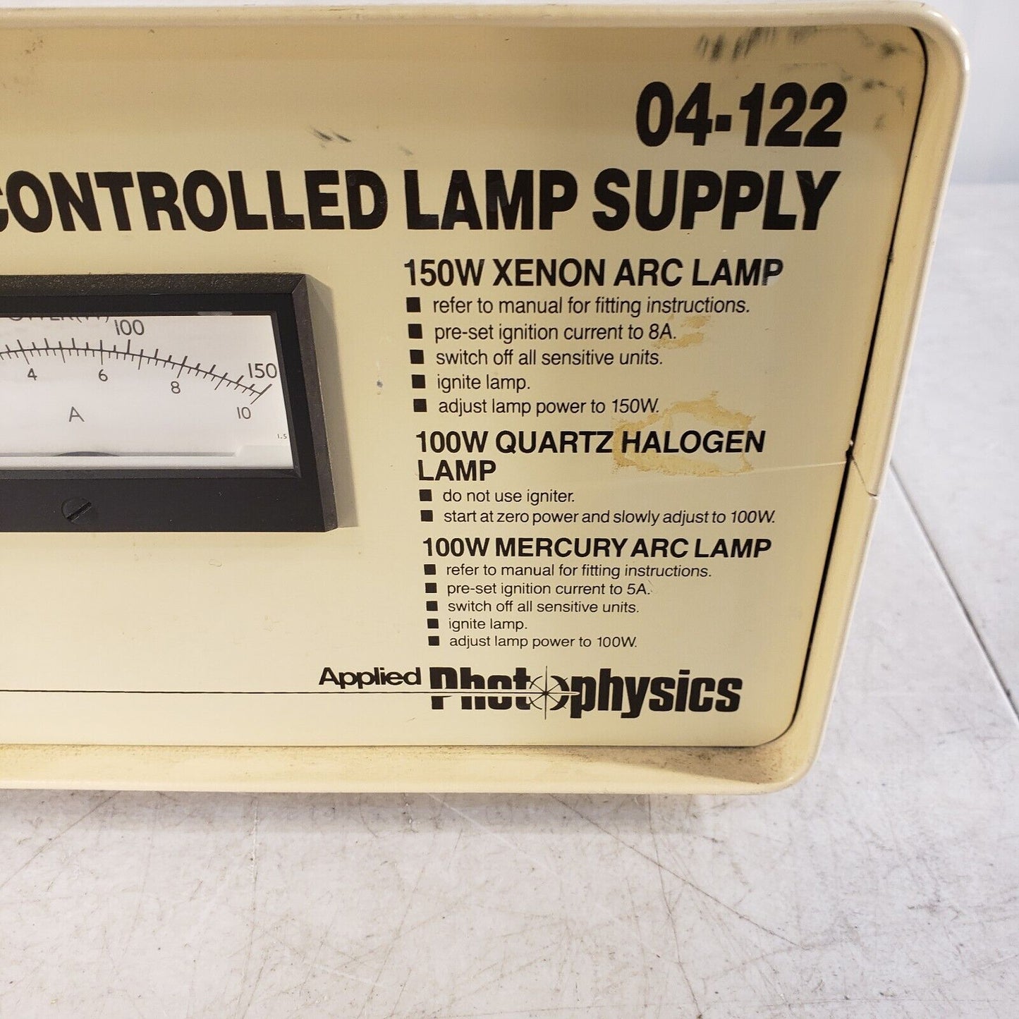Applied Photophysics 04-122 Power Controlled Lamp Supply Arc Xenon Halogen Mercu