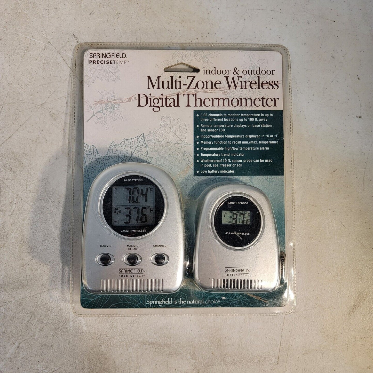 Springfield Multi-Zone Wireless Digital Thermometer Indoor & Outdoor 91049-1