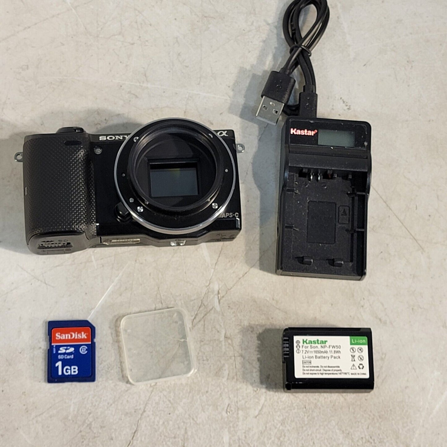 Sony Alpha NEX-5T 16.1MP E Mount Digital Camera Body, Battery, Charger, SD Card