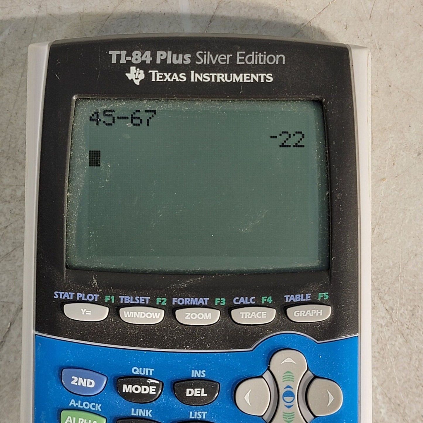 Texas Instruments TI83 Plus Silver Edition Graphing Calculator Blue Accent