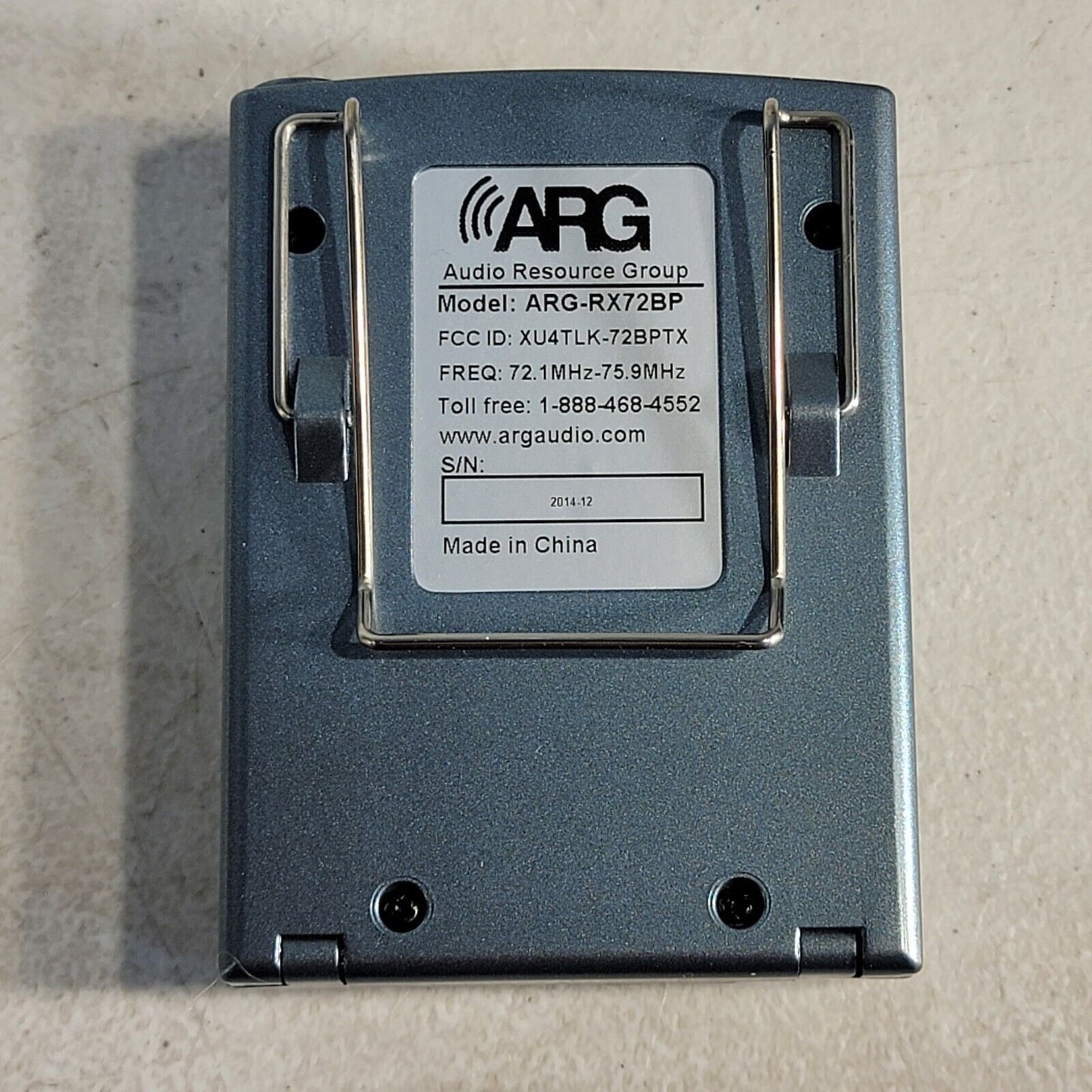 Audio Resource Group ARG-RX72BP Receiver 72MHz Wireless Multi-Channel FM 17-Ch