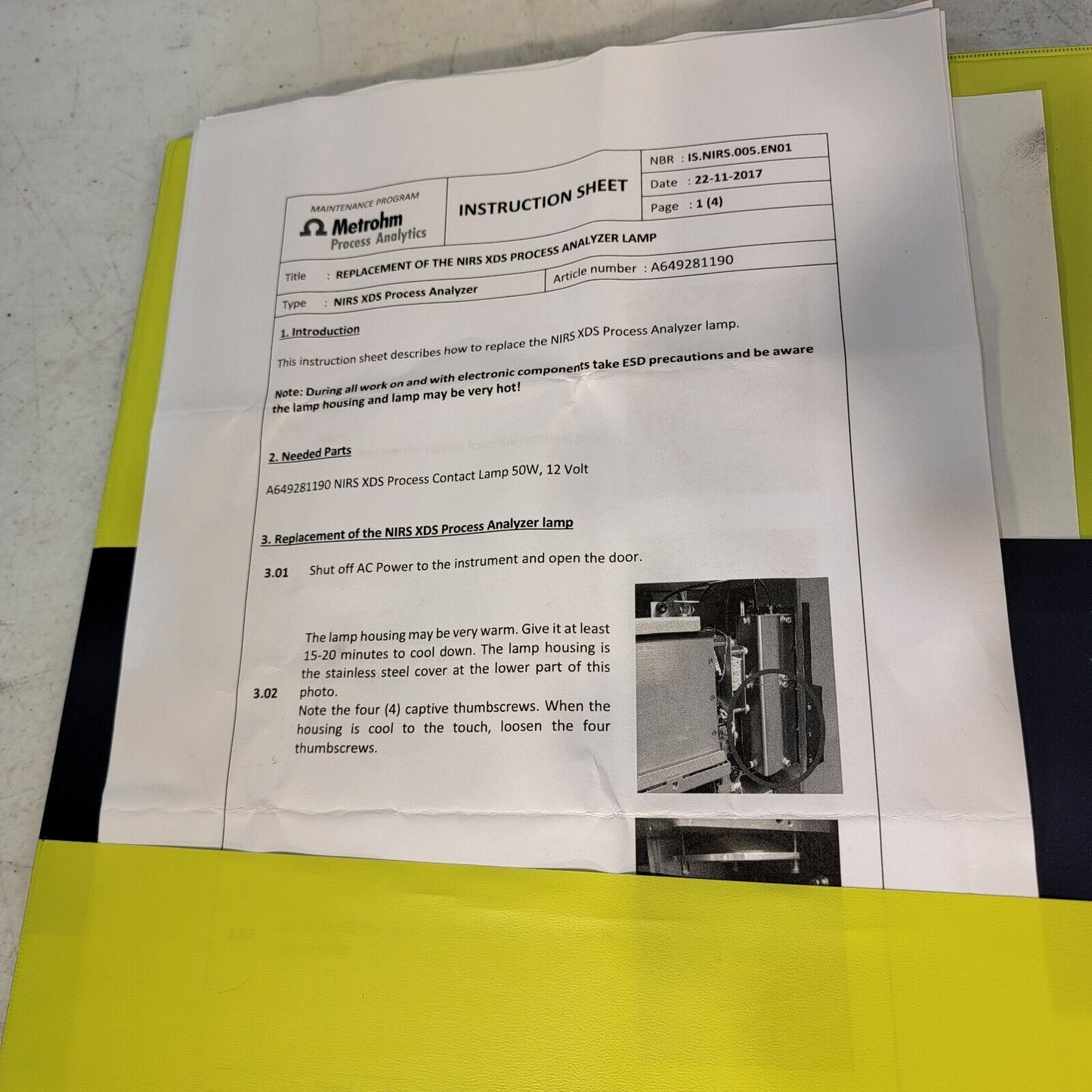 Metrohm Foss XP-2400 XDS NIRS NIR Process Analyzer 60061170 w/ Manual
