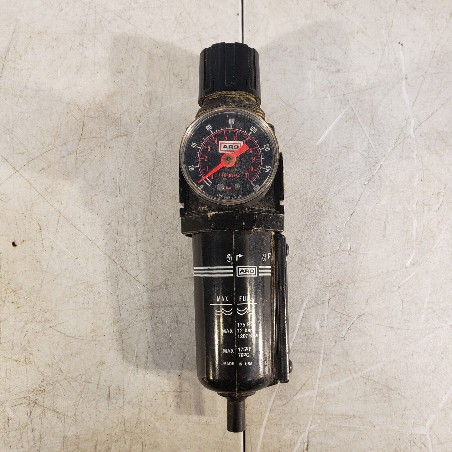 ARO P29241-61 Pneumatic Filter Regulator 1/4" NPT 175PSI Max w/ 160PSI Gauge
