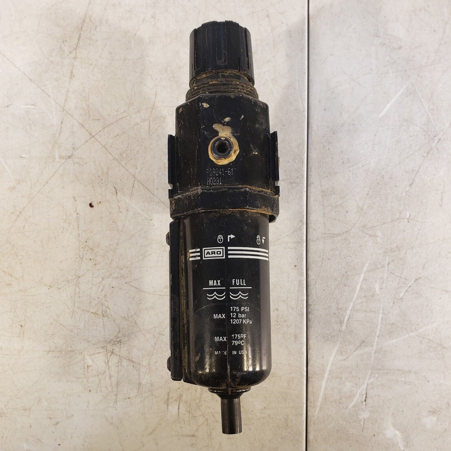 ARO P29241-61 Pneumatic Filter Regulator 1/4" NPT 175PSI Max w/ 160PSI Gauge