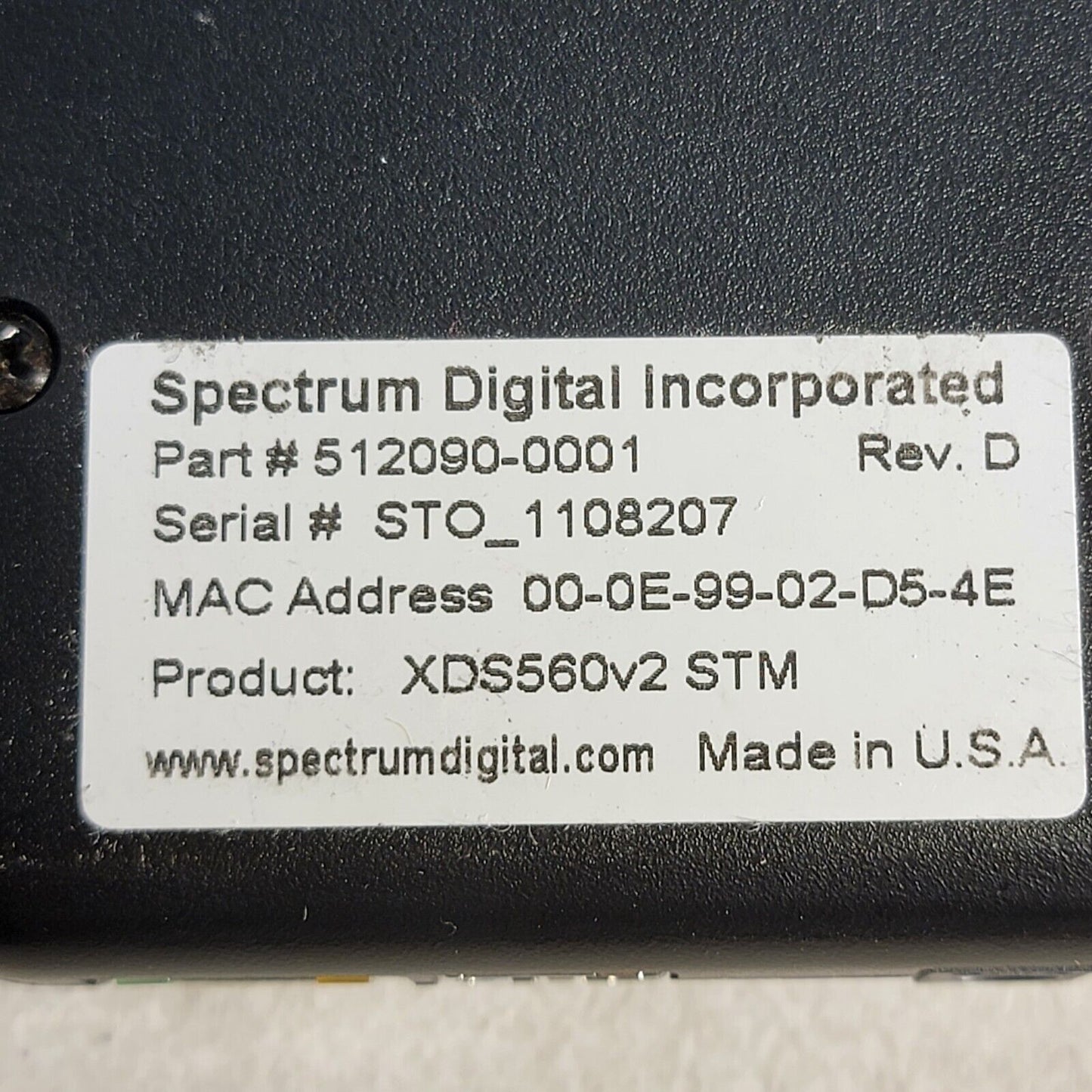 Spectrum Digital XDS560V2 STM Emulator PN 512090-0001