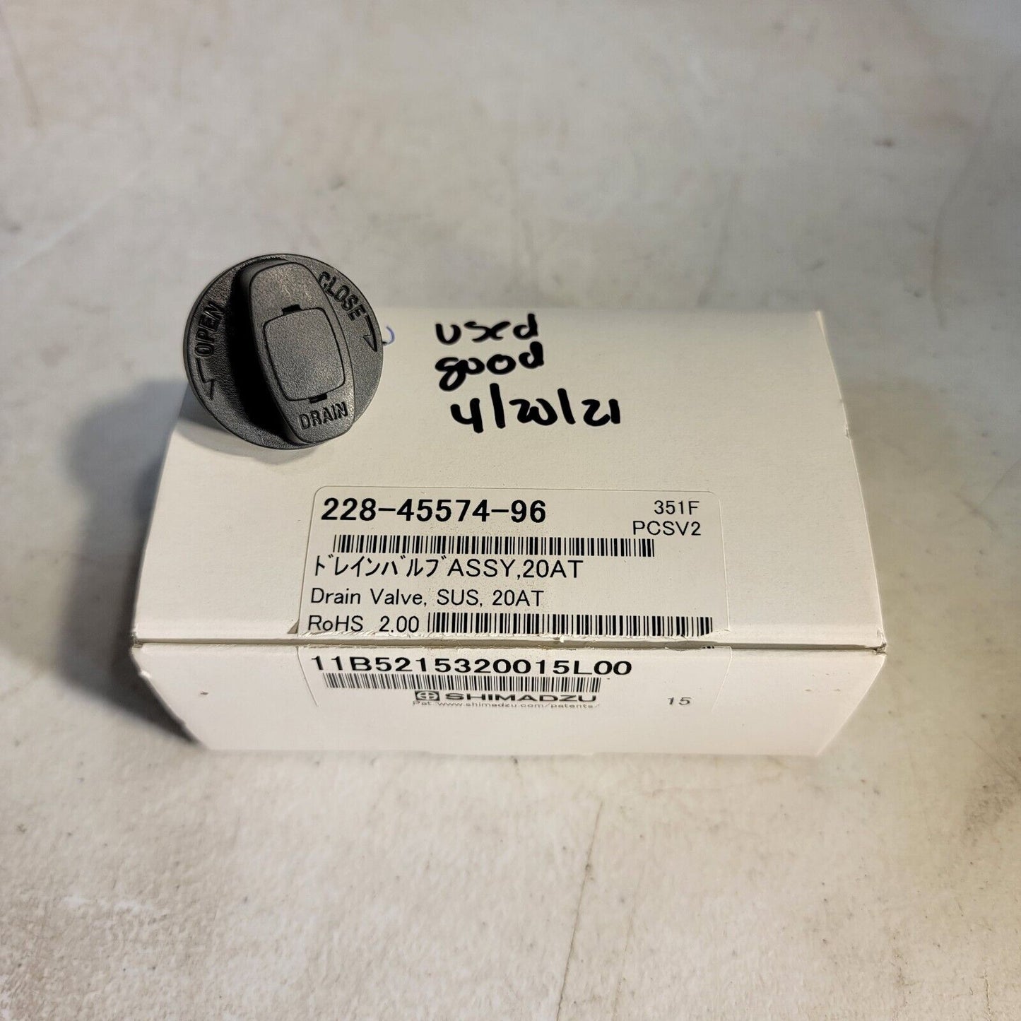 Shimadzu 228-45574-96 Drain Valve 20AT Assembly ASSY