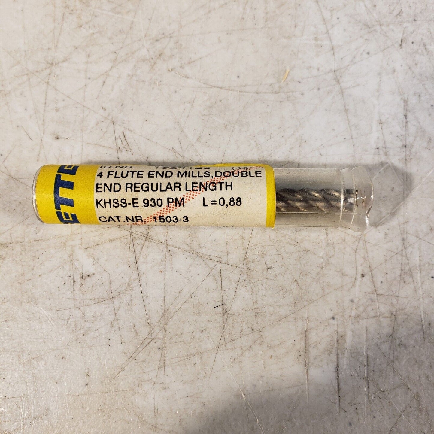 Fette 1503-3 4 Flute End Mills, Double End, 1/4 X 1-1/4 X 3-1/16 KHSS-E930PM