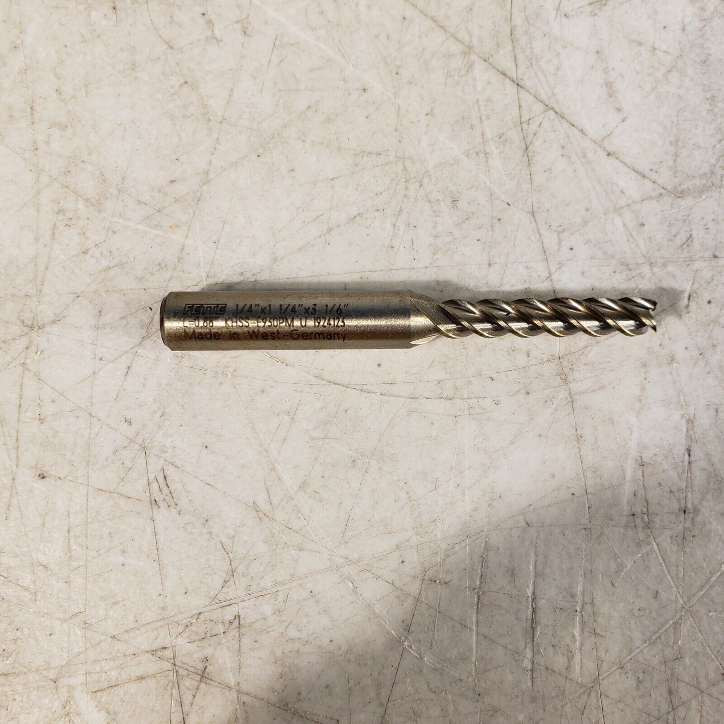 Fette 1503-3 4 Flute End Mills, Double End, 1/4 X 1-1/4 X 3-1/16 KHSS-E930PM