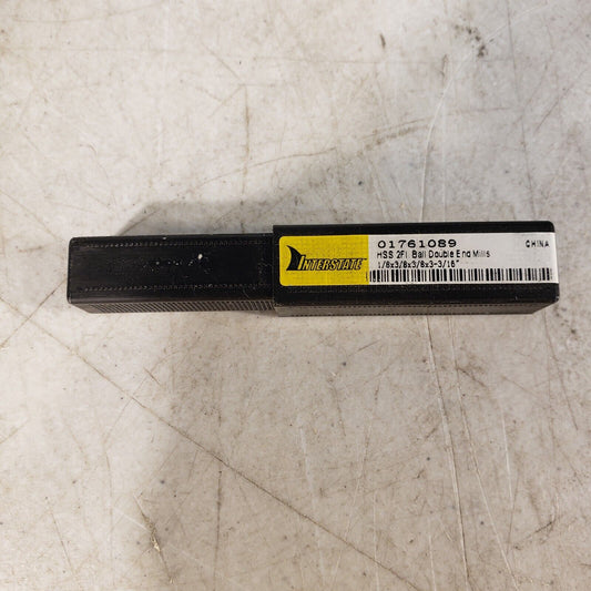 Interstate 01761089 HSS 2 Flute Ball Double End Mills 1/8 X 3/8 X 3/8 X 3-3/16
