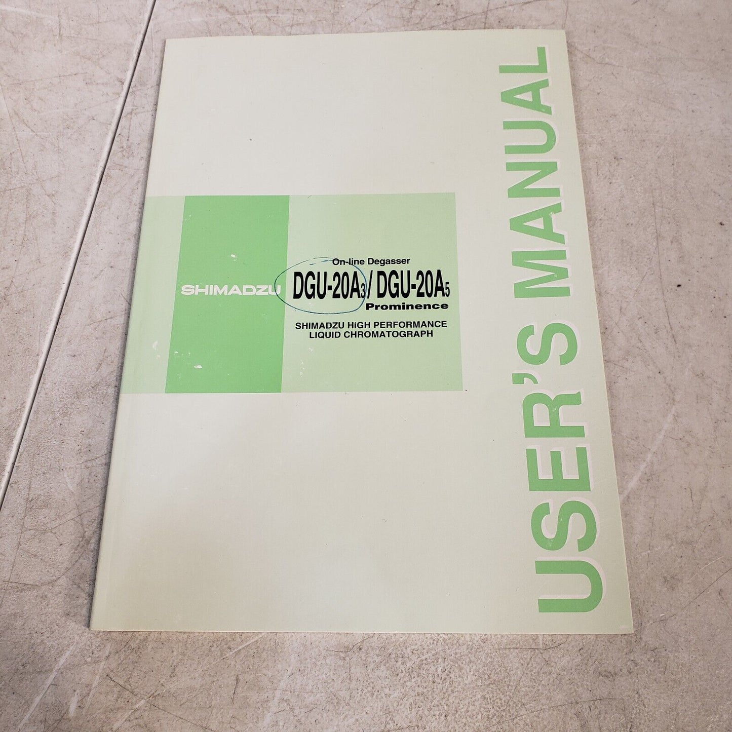 Shimadzu User Manual For DGU-20A3/DGU-20A5 On-line Degasser, High Vacuum