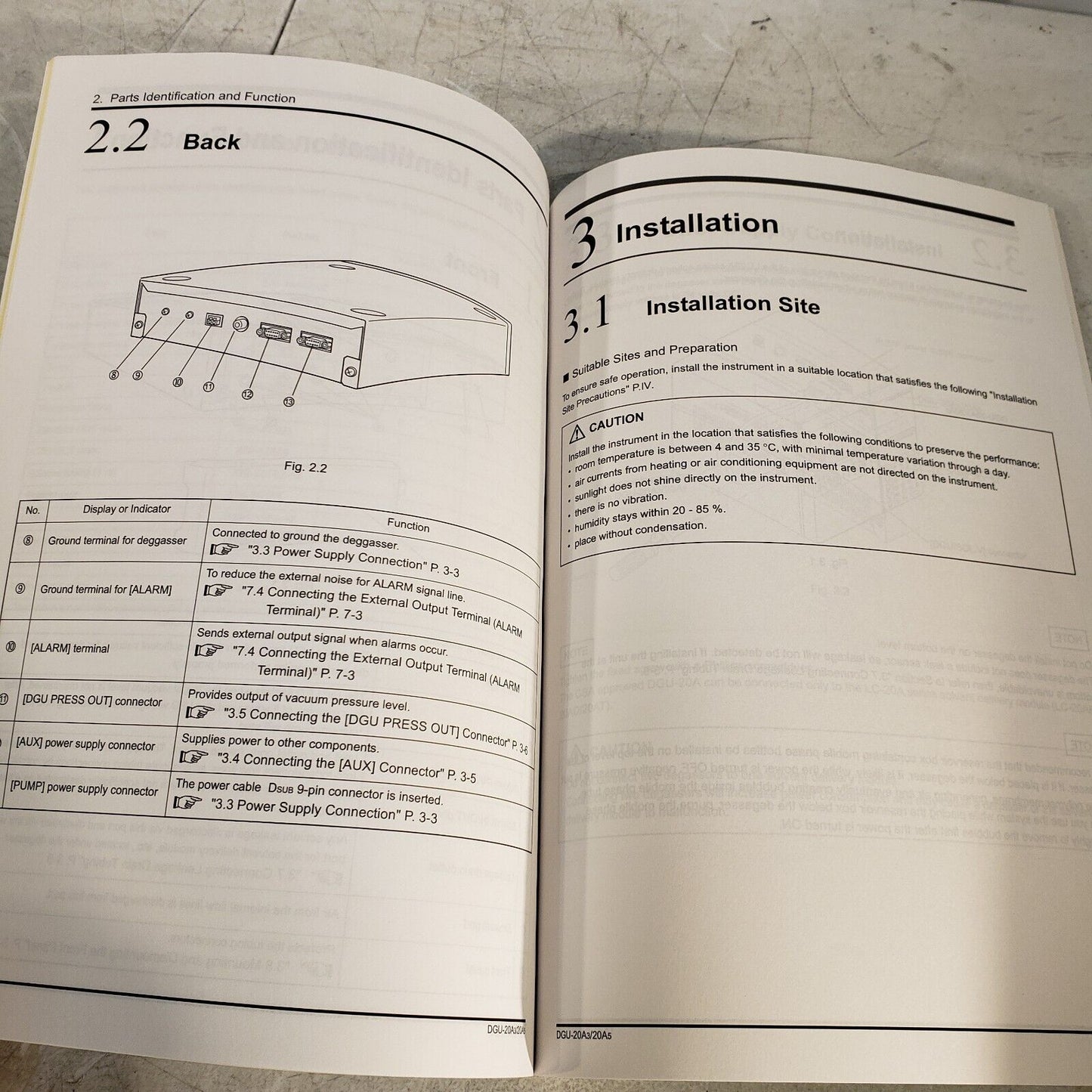 Shimadzu User Manual For DGU-20A3/DGU-20A5 On-line Degasser, High Vacuum