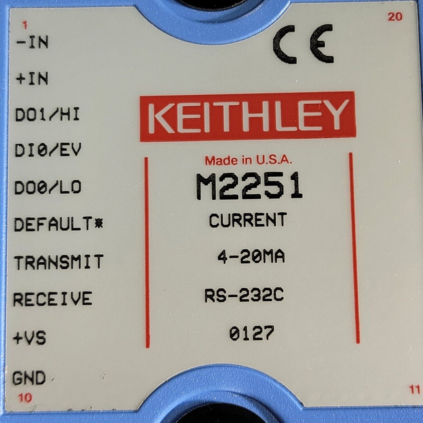Keithley M2251 Current 4-20mA Process Module Computer Interface RS-232C M2000