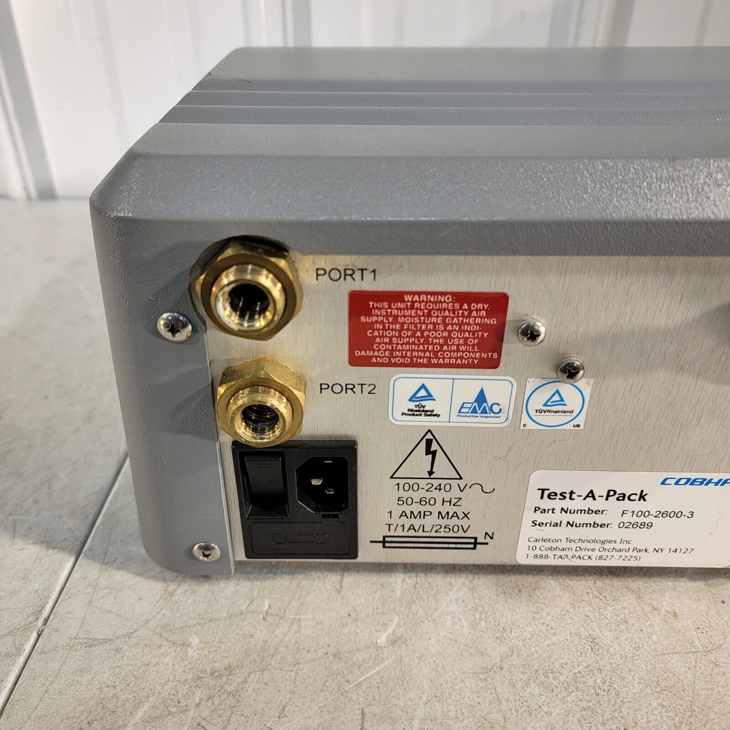 Test-A-Pack Systems Seal Strength Tester F100-2600-3 Cobham 3 Type Seal Tester