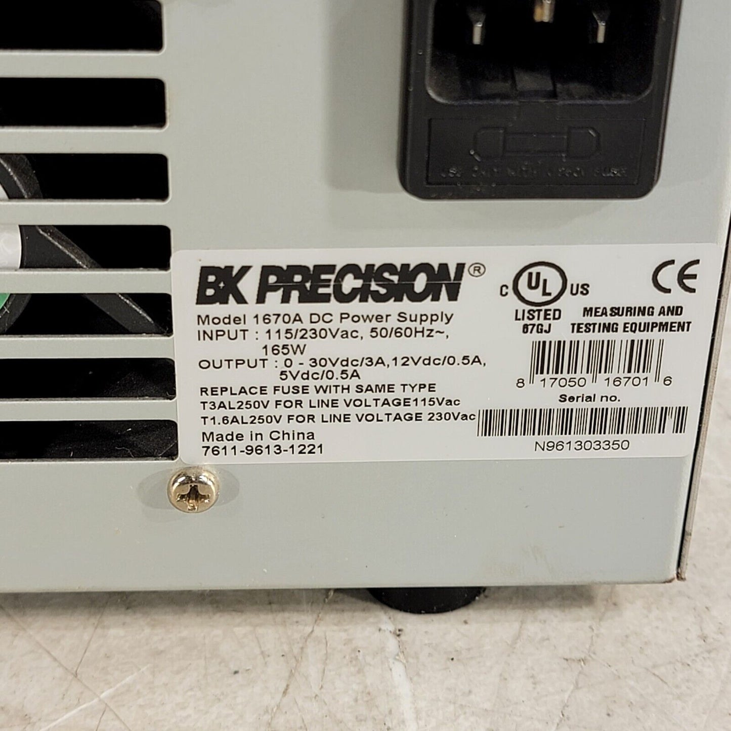 BK Precision DC Regulated 3-Channel Adjustable Power Supply 1670A 30v 3A -Tested