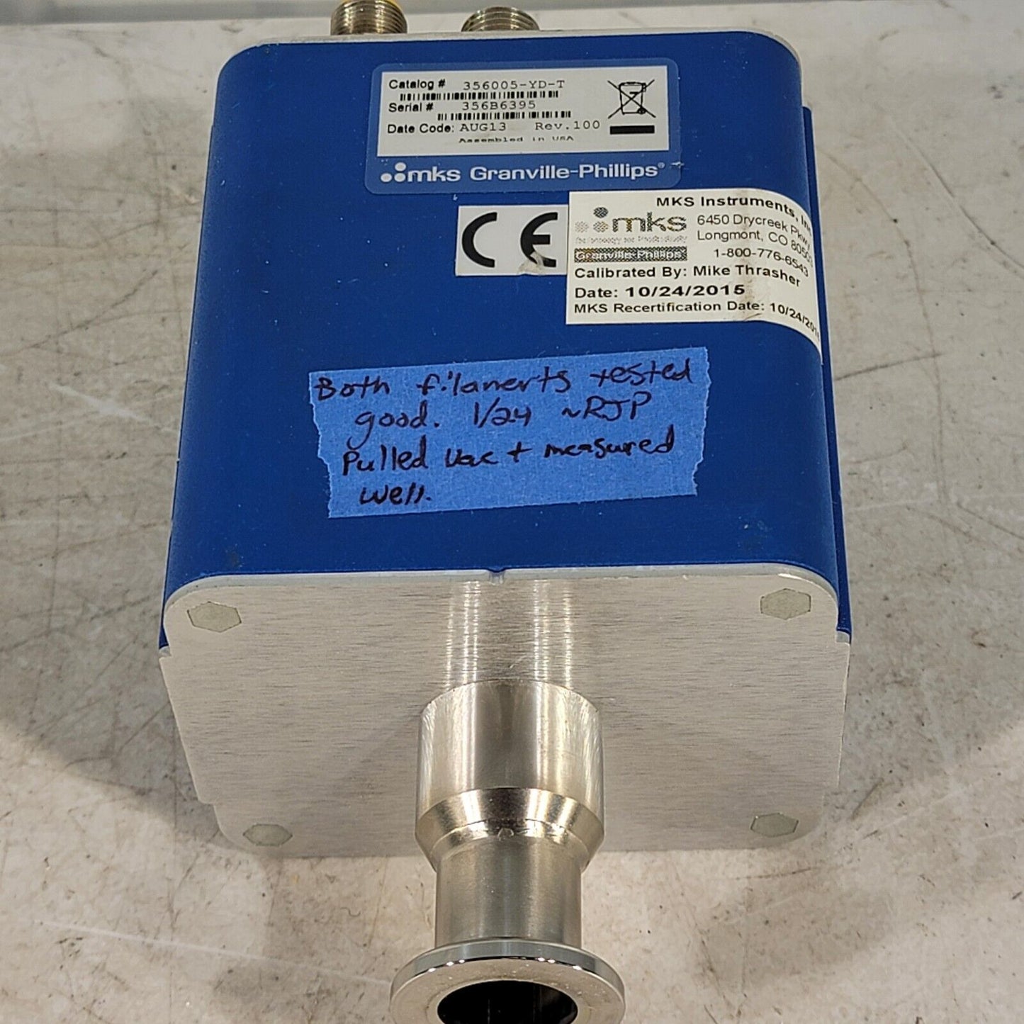 TESTED- MKS Granville-Phillips 356005-YD-T Micro-Ion Plus Vacuum Gauge KF16