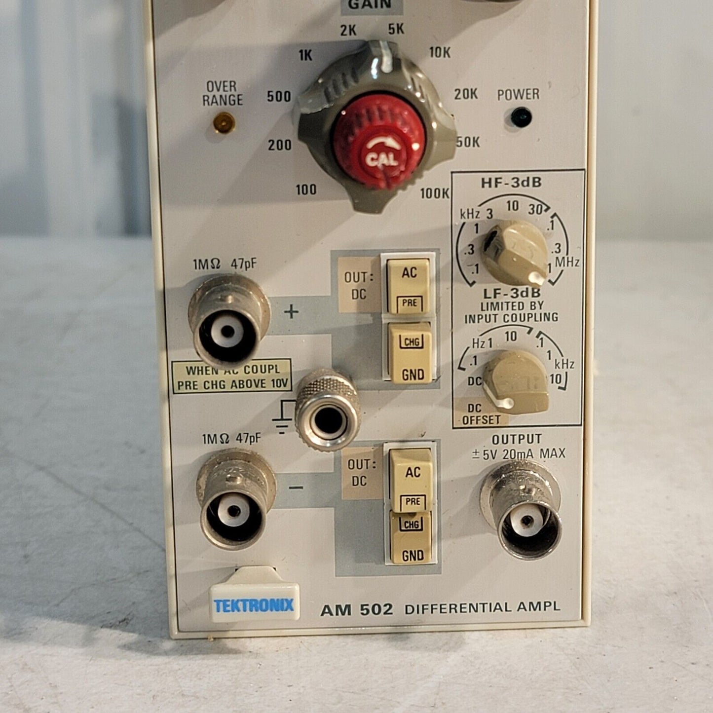 Tektronix AM 502 Differential Ampl Amplifier Plugin Module 1x to 100,000x Gain