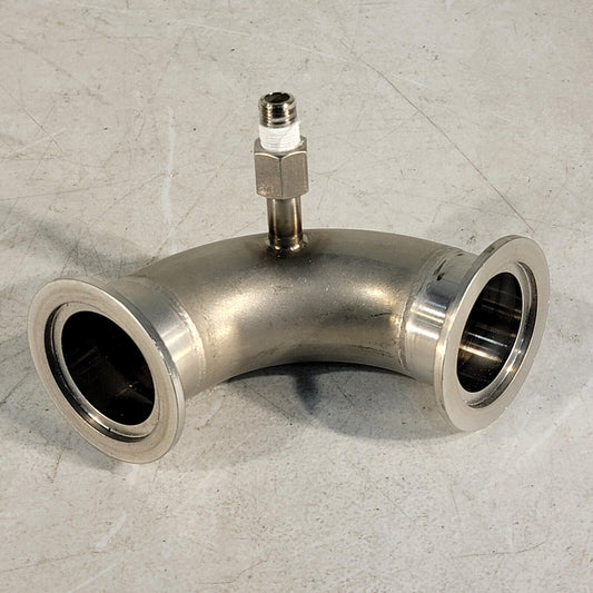 HPS MKS KF40 NW40 Elbow 90° Turn w 1/8" NPT Gauge Port Tee Adapter QF40