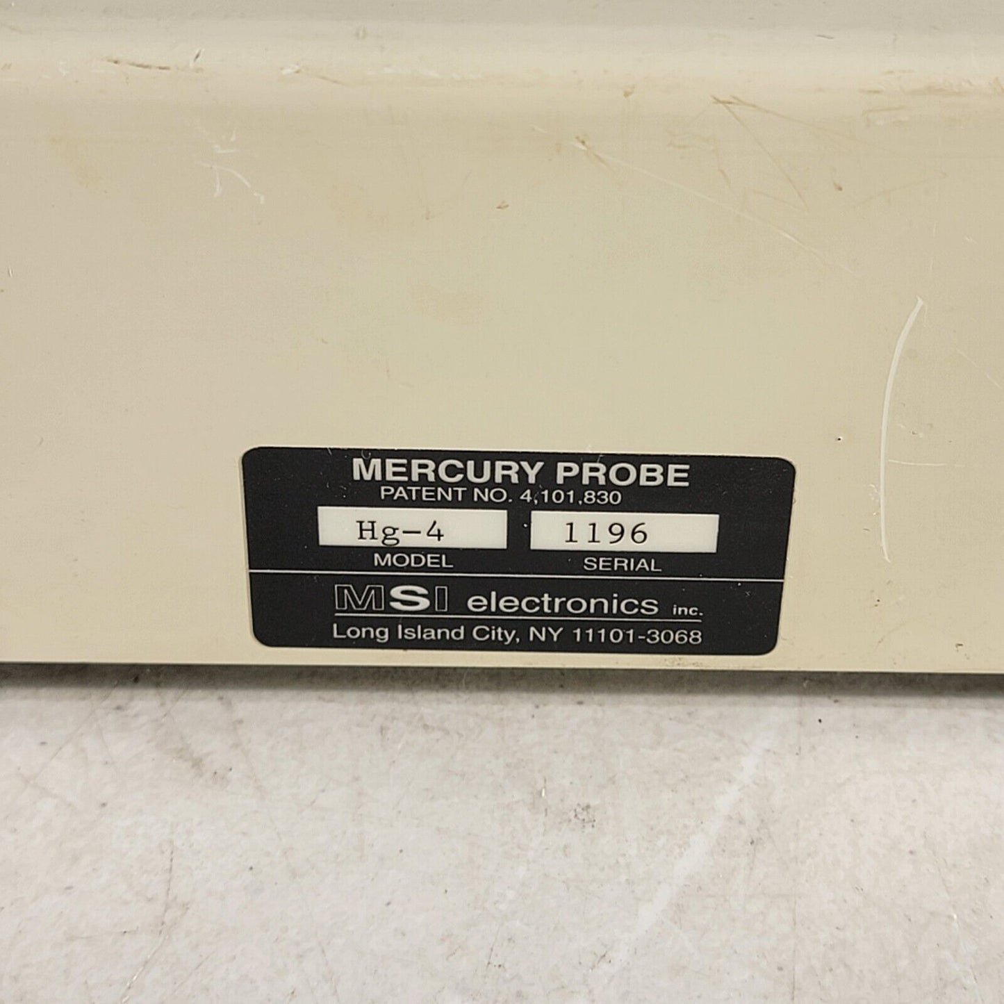 MSI Electronics Mercury Probe Hg-4 Vacuum Pressure