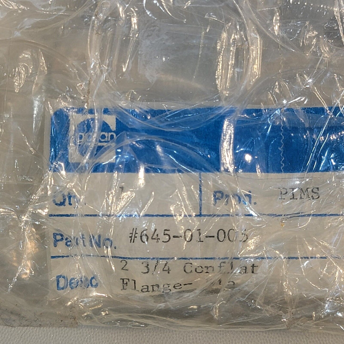 Gatan 645-01-005 PIMS Ultra High Vacuum Blank Flange 2-3/4 Conflat
