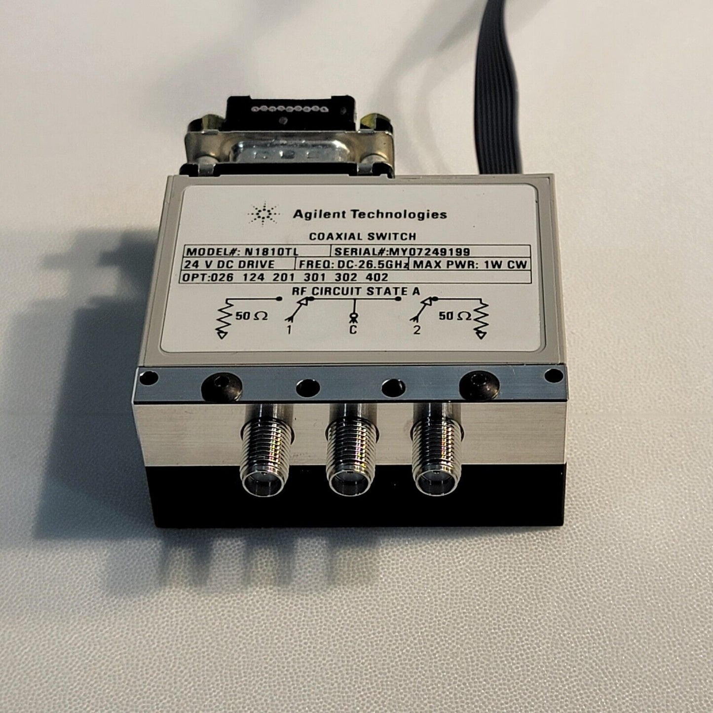 Agilent N1810TL OPT 026 124 201 301 302 402 DC-26.5 GHZ Coaxial Switch RF SMA 1W