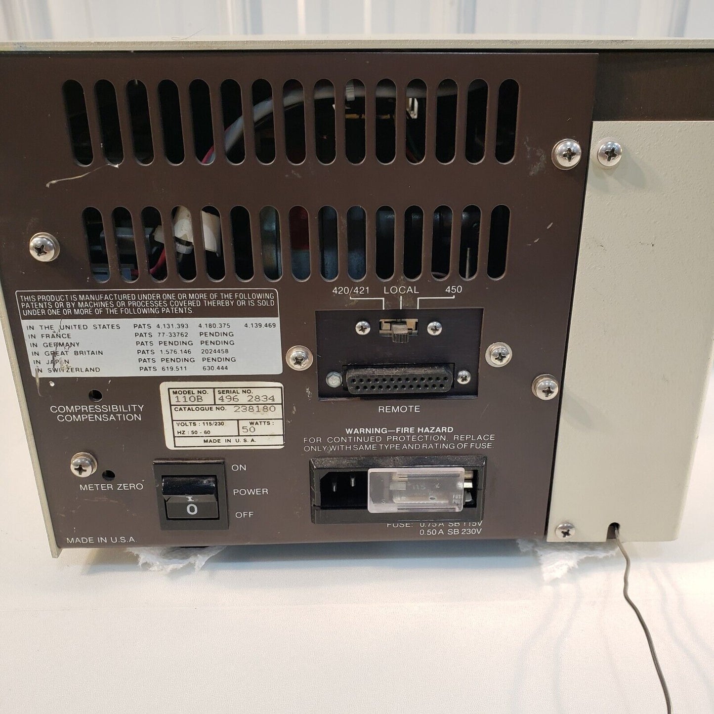Beckman 110B Solvent Delivery Module - Power Switch Stuck