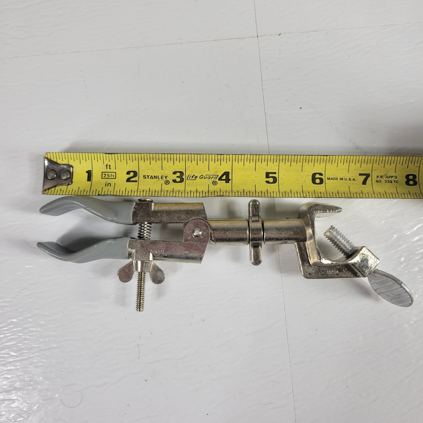 Lot of 5 2-Prong Laboratory Clamps Single Adjust Extension Lab Stand Holders