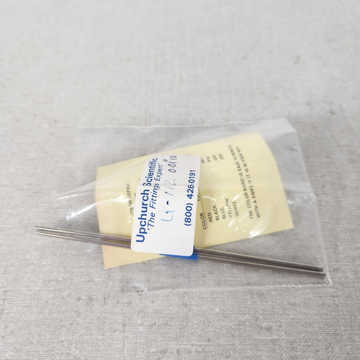 2x Upchurch Scientific U-112 1/16in OD .010in ID 10cm 316SS HPLC Tubing