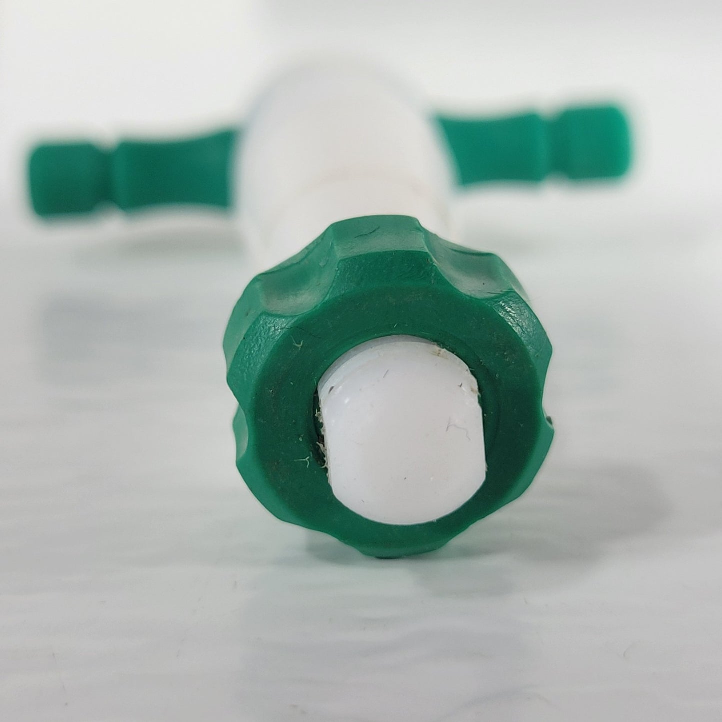 Two PTFE 12.3/24mm 2mm Bore Tapered Stopcocks for Glassware in Labs, Green