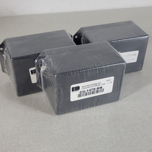 3 Units Bud Industries CU-1476-MB Utilibox ABS Plastic Enclosure Boxes w/Flanges