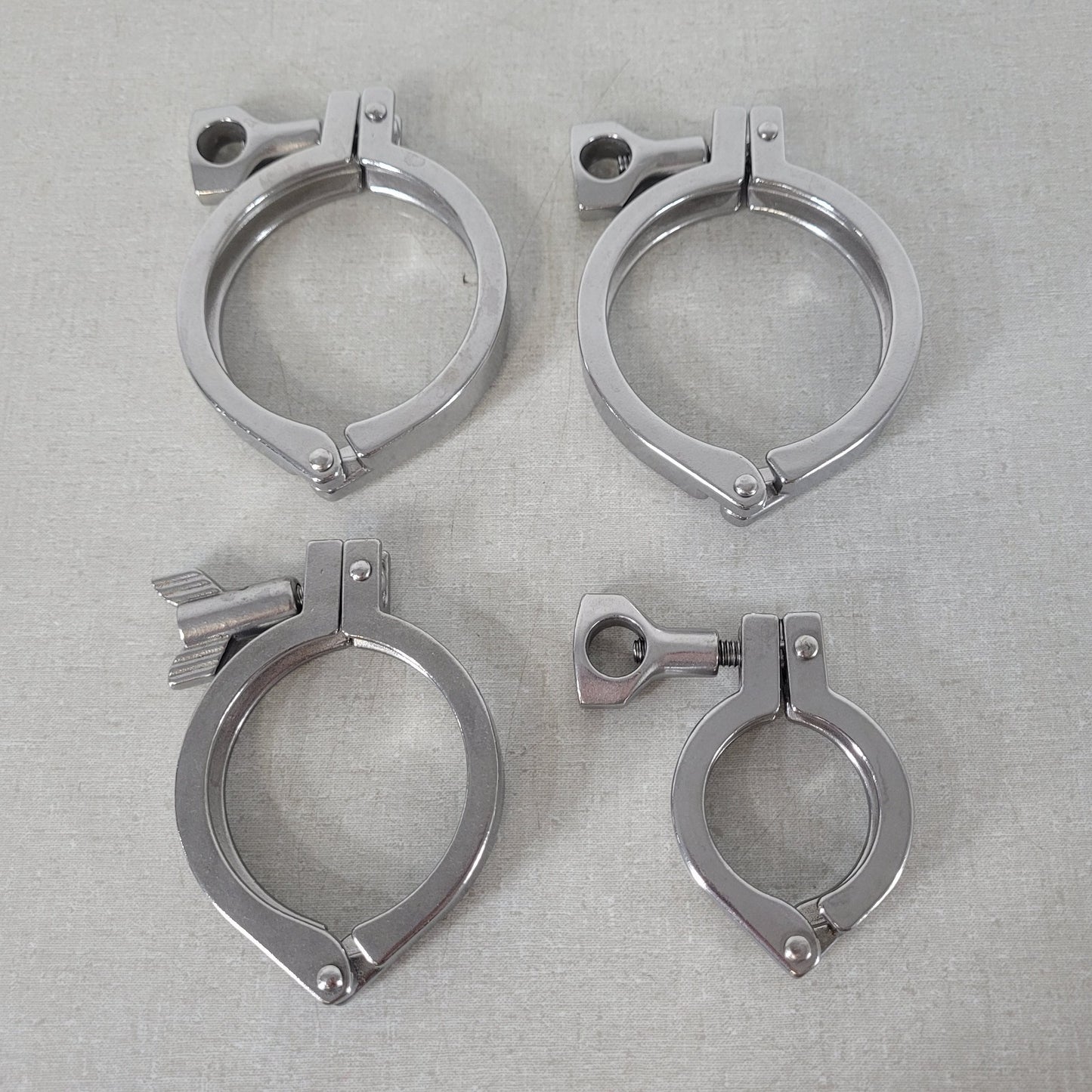 *Lot of 4* Sanitary Fittings Single Pin Heavy Duty Sanitary Tri Clamp Three Size