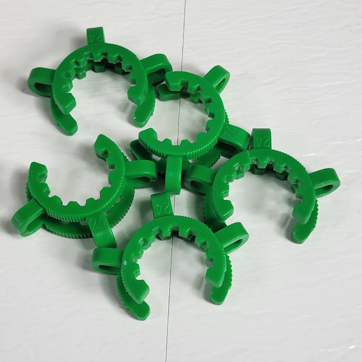 Pack of 7 SCHOTT Duran KECK KC24 Green Plastic Joint Clips 24/40 24/29