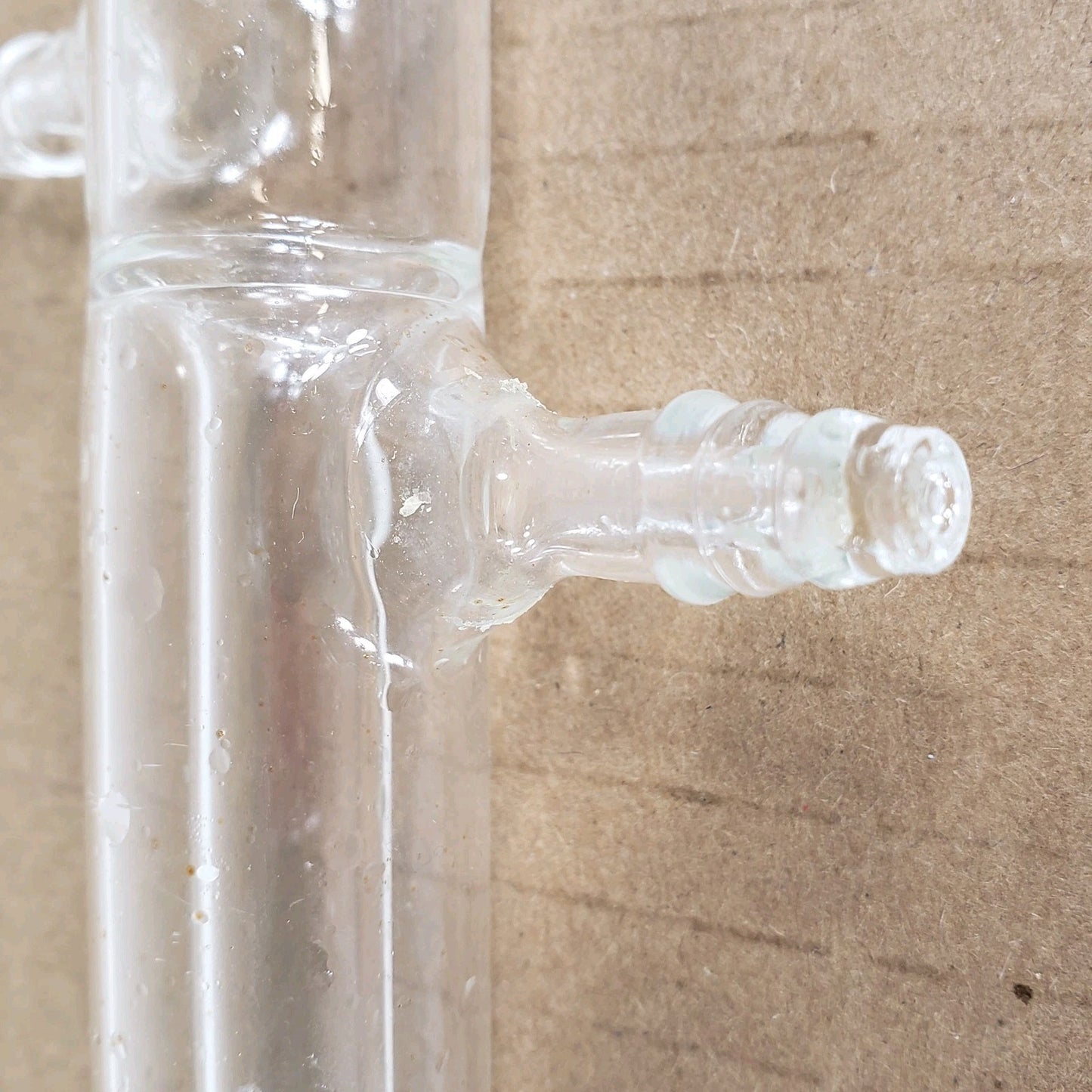Unbranded Jacketed Glass Bubbler 3/8" Offset Hose Inlets 250mm Height 25mm OD