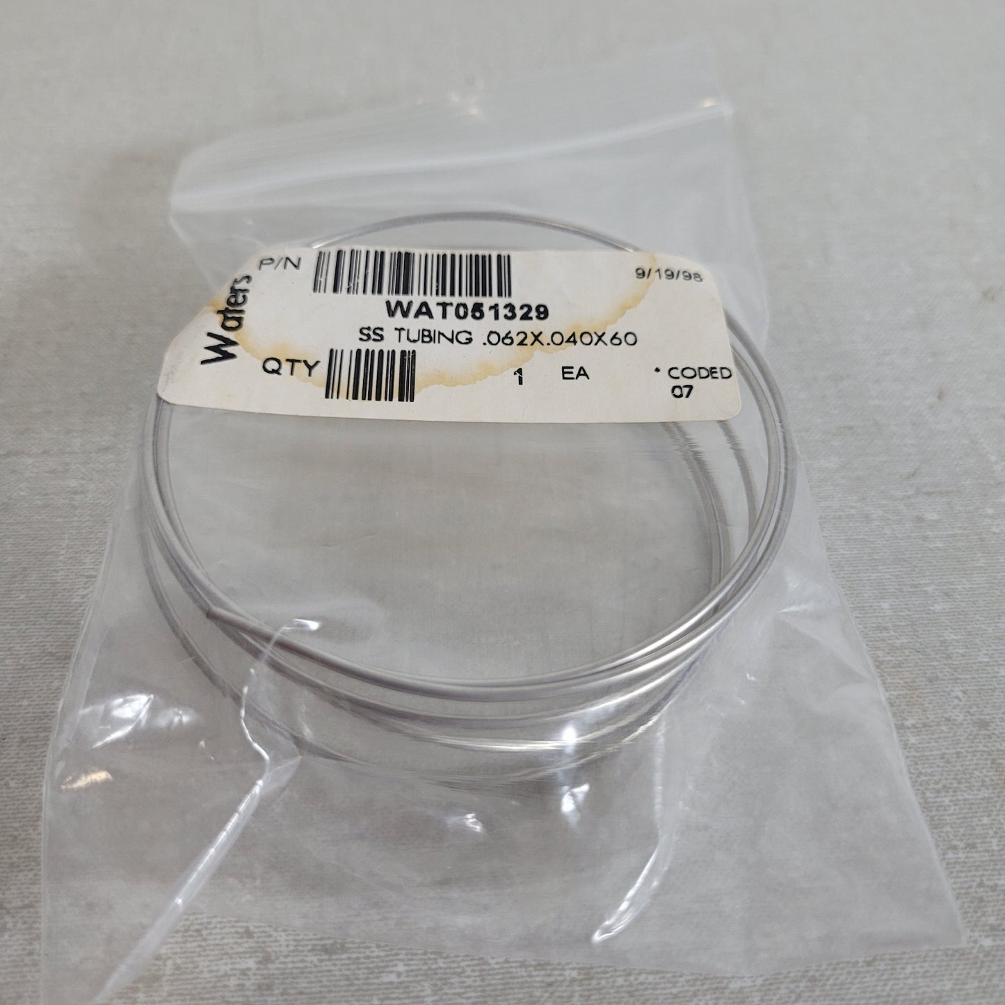 Waters WAT051329 Stainless Steel HPLC Tubing .062 x .040 x 60in In Package