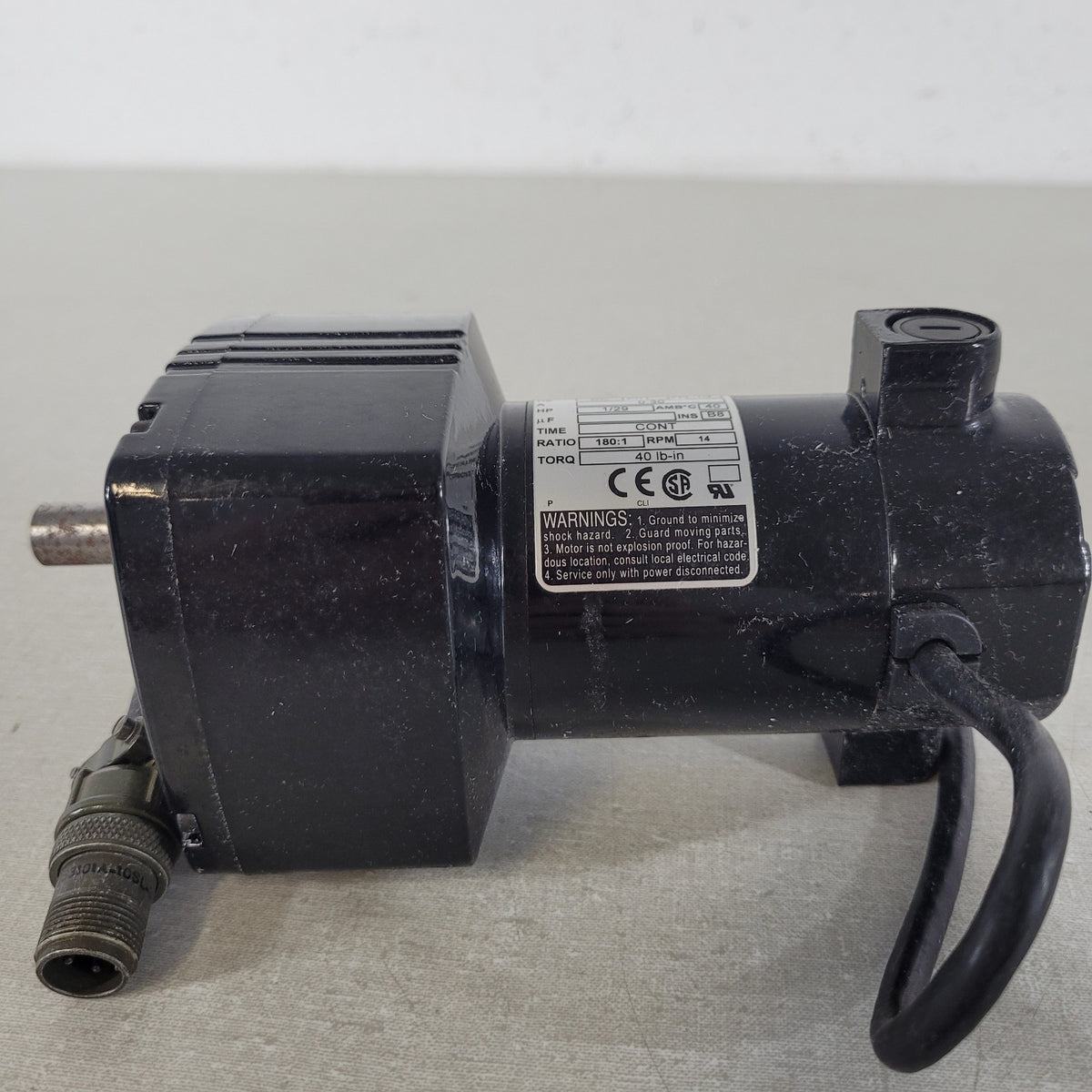 Bodine 24A2BEPM-D4 DC Gearmotor 130V 14 RPM 180:1 40 lb-in Torque