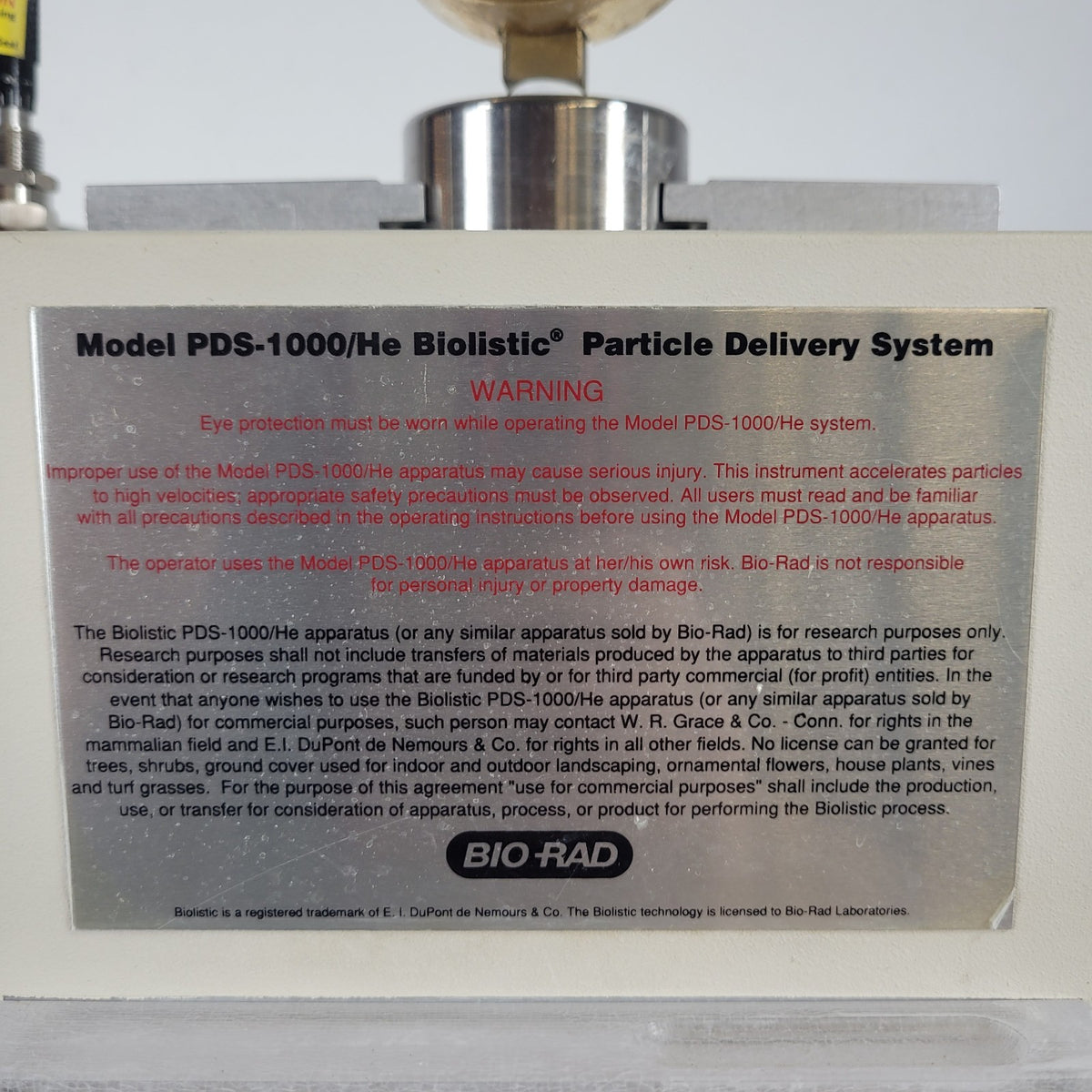 TESTED Bio-Rad PDS-1000/He Biolistic Particle Delivery System Gene Gun