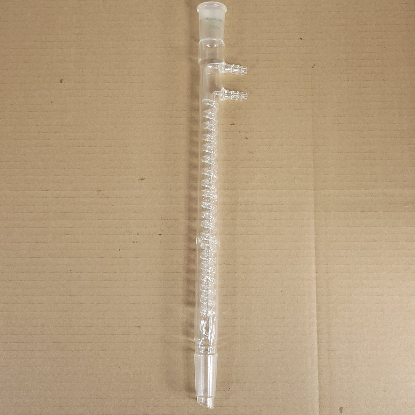 Chemglass CG-1213-05 Style-B Jacketed Coiled Reflux Condenser CN 24/40 300mm