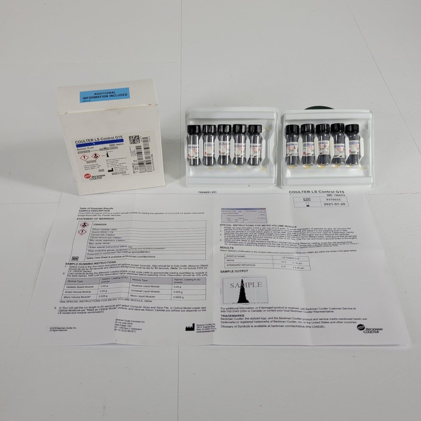 Beckman Coulter 7800370 G15 15µm Control Standard LS 13 320 10x0.5g